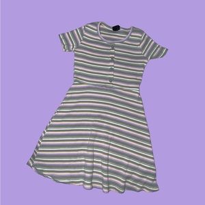 Art Class Striped Casual Dress for Kids